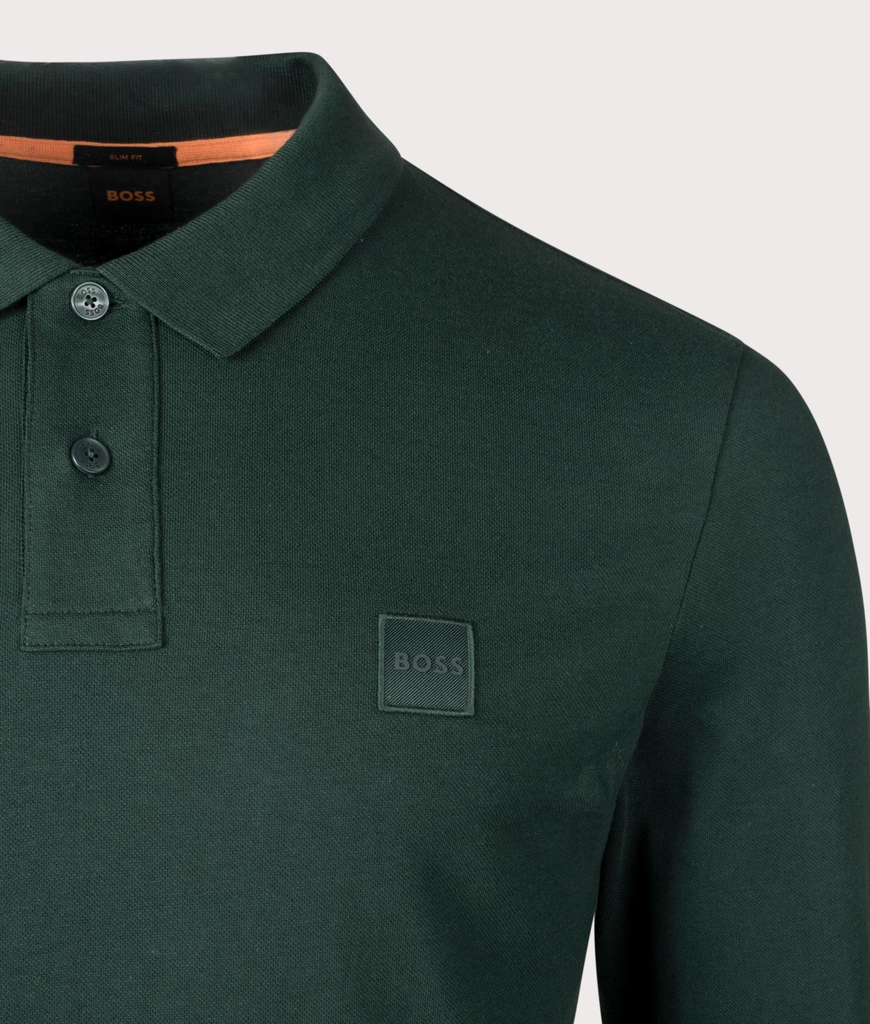 Hugo Boss Mens Slim Fit Passerby Long Sleeve Polo Shirt